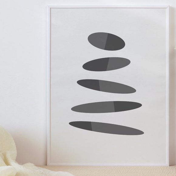 Equilibrium Zen Stones minimalist wall art - Picture 1 of 2
